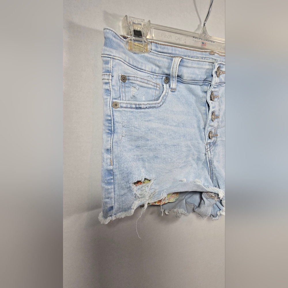 American Eagle Next Level Stretch Hi-Rise Shortie Shorts Distressed Women's 6 - Picture 3 of 12